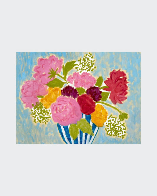 Flowers In Striped Vase - Natasha Joseph