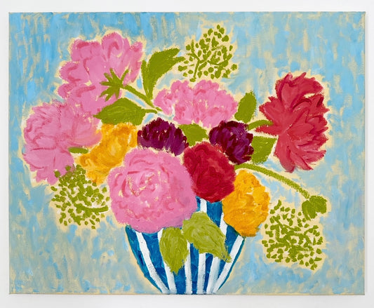 Flowers In Striped Vase - Natasha Joesph